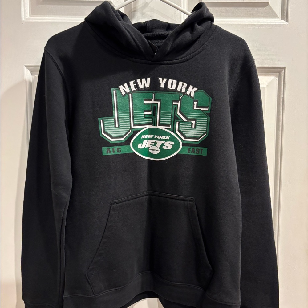 New York Jets NFL Team Apparel Black Youth Large 14-16 Hoodie